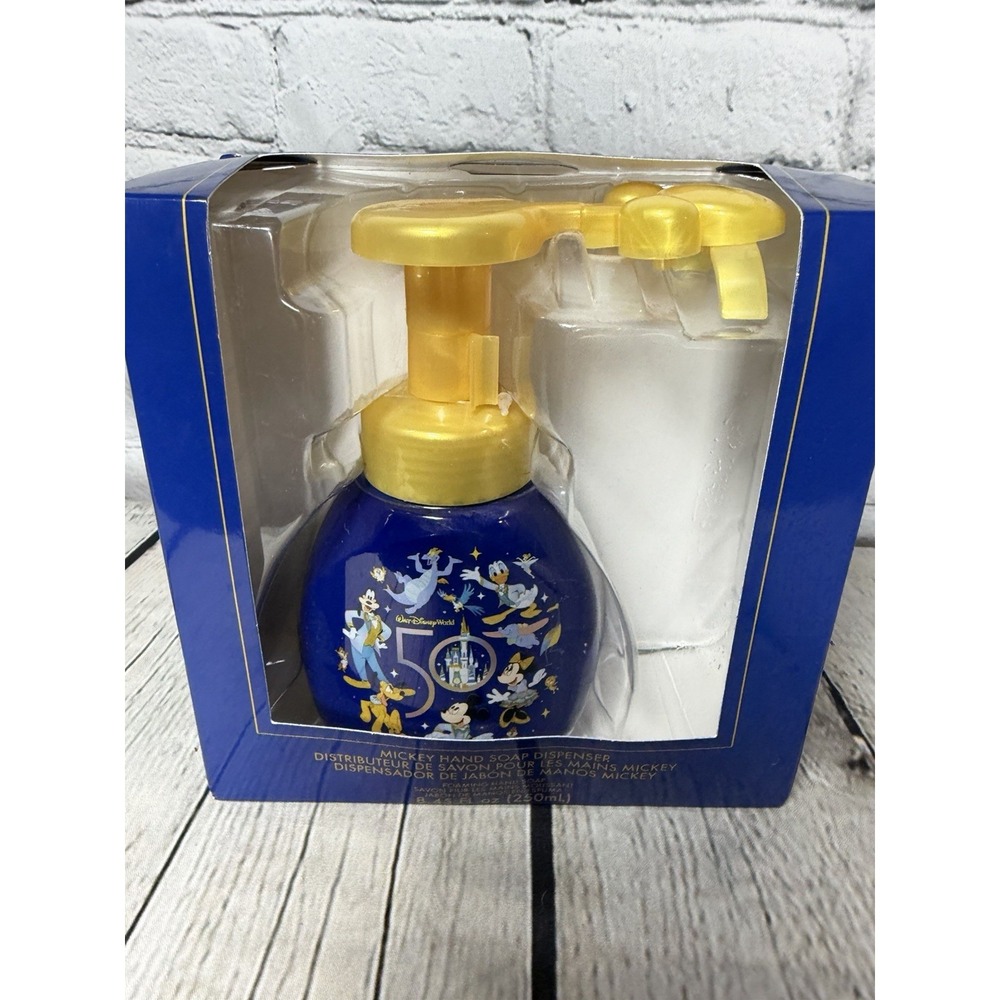 Walt Disney World 50th Anniversary Mickey Shape Hand Soap Dispenser Pump NEW